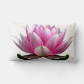 ピンクと白の美しい蓮の花 ランバークッション (裏面)