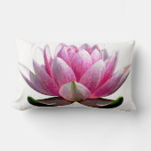 ピンクと白の美しい蓮の花 ランバークッション (正面)