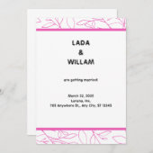 ピンクと白の美学結婚式招待状 招待状 (正面/裏面)