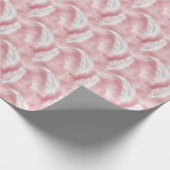 ピンクと白の羽根模様のウェディングペーパー ラッピングペーパー (角)