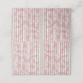 ピンクと白の背ストライプの景 プレイスカード (外部開封)
