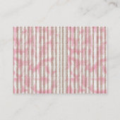 ピンクと白の背ストライプの景 プレイスカード (裏面)