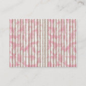 ピンクと白の背ストライプの景 プレイスカード (正面)
