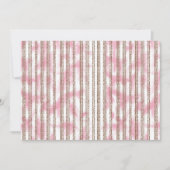 ピンクと白の背ストライプの景 招待状 (正面)
