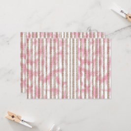 ピンクと白の背ストライプの景 招待状