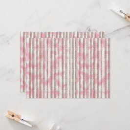 ピンクと白の背ストライプの景 招待状