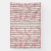 ピンクと白の背ストライプの景 横断幕 (縦)