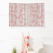 ピンクと白の背ストライプの景 横断幕 (インサイチュ)