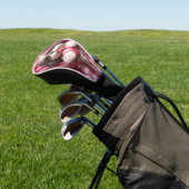 ピンクと白の背景のかわいい3Dシーズー（犬） ゴルフヘッドカバー (インサイチュ)