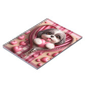 ピンクと白の背景のかわいい3D子犬(12) ノートブック (左側)