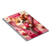 ピンクと白の背景のかわいい3D子犬(24) ノートブック (右側)
