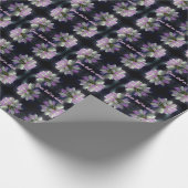 ピンクと白の花が近いパーソナライズされた ラッピングペーパー (角)