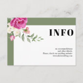 ピンクと白の花のセージ緑結婚の詳細 エンクロージャーカード (正面)