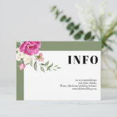 ピンクと白の花のセージ緑結婚の詳細 エンクロージャーカード (スタンド正面)