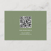 ピンクと白の花のセージ緑結婚の詳細 エンクロージャーカード (裏面)