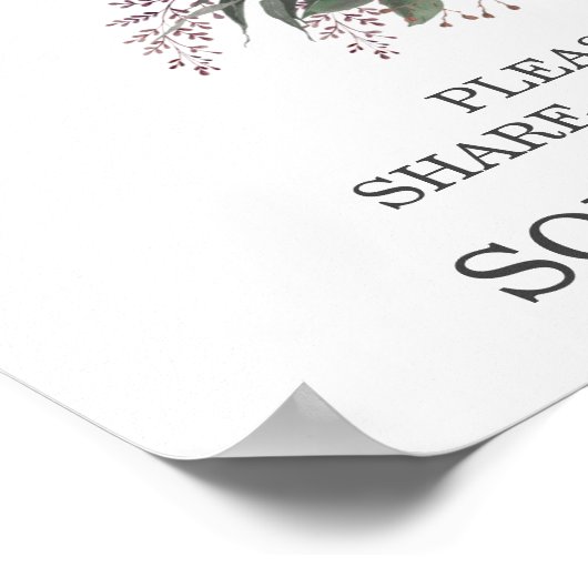 ピンクと白の花のメモリーカード サインをシェア ポスター (角)