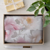 ピンクと白の花の切り離しティッシュペーパー 薄葉紙 (ギフト)