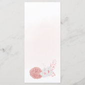 ピンクと白の花の植物性結婚のメニュー メニュー (裏面)