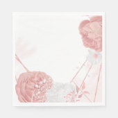 ピンクと白の花の植物性結婚ナプキン スタンダードランチョンナプキン (正面)