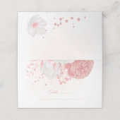 ピンクと白の花の植物結婚の プレイスカード (外部開封)