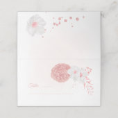 ピンクと白の花の植物結婚の プレイスカード (外部開封)