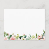 ピンクと白の花の結婚アドバイスカード ポストカード (裏面)