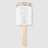 ピンクと白の花の結婚式 プログラムファン ハンドファン (正面)