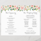 ピンクと白の花の結婚式 プログラムブックレット チラシ (裏面)
