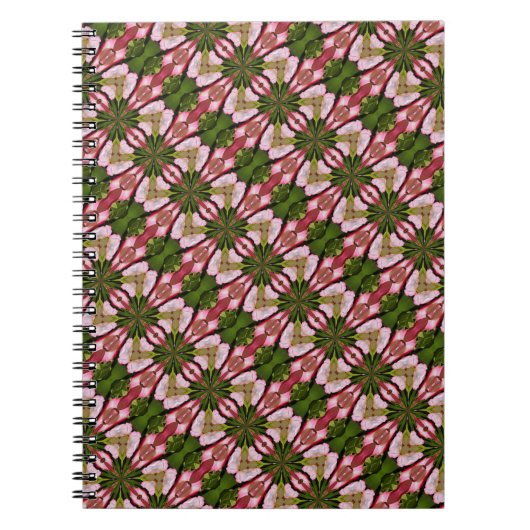 ピンクと白の花の花びら抽象芸術アートノート ノートブック (正面)