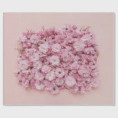 ピンクと白の花の花びら ラッピングペーパー (フラット)