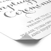 ピンクと白の花の詰まっていない式のサイン ポスター (角)