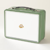 ピンクと白の花びらの花のスケッチ メタルランチボックス (裏面)