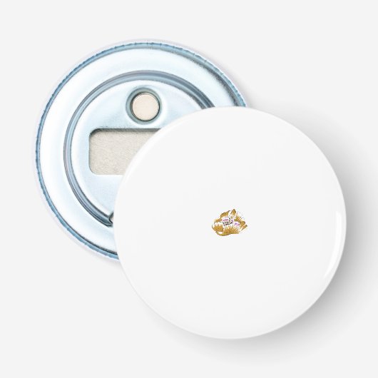 ピンクと白の花びらの花のスケッチ 栓抜き (正面)