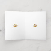 ピンクと白の花びらの花のスケッチ 箔グリーティングカード (内側レイダウン)