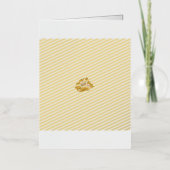 ピンクと白の花びらの花のスケッチ 箔グリーティングカード (正面)