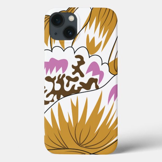 ピンクと白の花びらの花のスケッチ Case-Mate iPhoneケース (裏面)