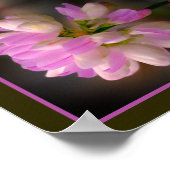 ピンクと白の花クローズアップ抽象芸術 ポスター (角)