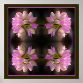 ピンクと白の花クローズアップ抽象芸術 ポスター (正面)