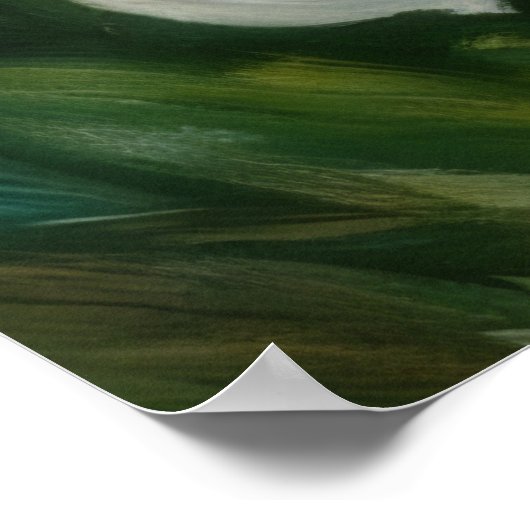 ピンクと白の花フローラアートのポスター ポスター (角)