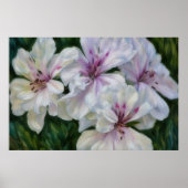 ピンクと白の花フローラアートのポスター ポスター (正面)