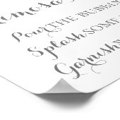 ピンクと白の花ミモザバーの看板ポスター ポスター (角)