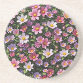 ピンクと白の花園 コースター (正面)