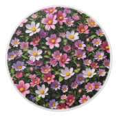 ピンクと白の花園 セラミックノブ (正面)