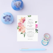 ピンクと白の花嫁衣装の結婚式 チラシ (シングル)
