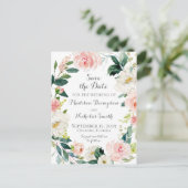 ピンクと白の花日付はがきを保存 ポストカード (スタンド正面)