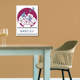 ピンクと白の花束蝶の魅惑的なブリス ポスター