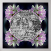 ピンクと白の花枠自分の写真を作成 ポスター (正面)