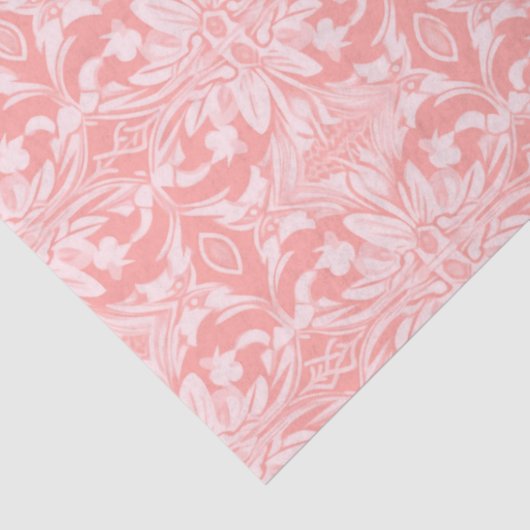 ピンクと白の花柄のクリスマス 薄葉紙 (詳細)