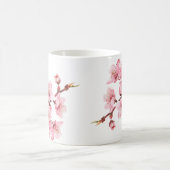 ピンクと白の花柄の桜 コーヒーマグカップ (中央)