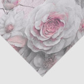 ピンクと白の花柄ティッシュペーパー 薄葉紙 (詳細)